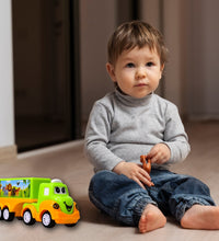 Green and yellow toy truck, small and vibrant