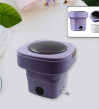 Foldable mini washing machine with drain basket for travel