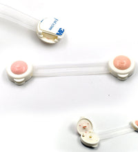 Baby safety strap locks, single piece.