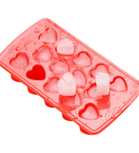 Heart-shaped ice cube tray, creates heart-shaped ice for drinks.