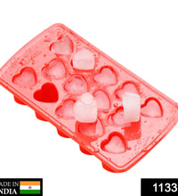 Silicone heart-shaped ice cube tray, ideal for creative drink presentation.