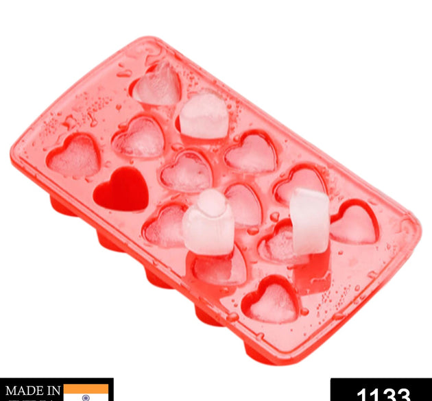 Heart-shaped ice cube tray, creates heart-shaped ice for drinks.