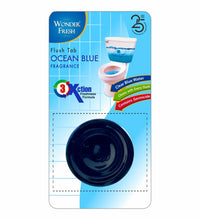 Ocean blue toilet cleaner flush tab in 50 grams for freshening the toilet.