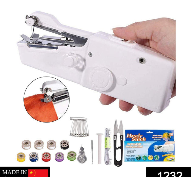 Handheld mini sewing machine with cordless design