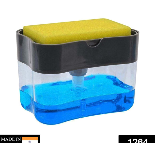 2-in-1 liquid soap dispenser with sponge holder