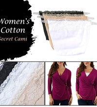 Women's cami top showing the front view and fabric texture