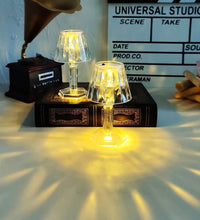 Transparent mini lamp with crystal design.