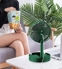 Electric fan with adjustable height and portability.