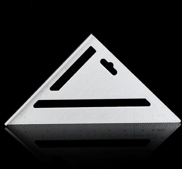 Lightweight double-sided scale, triangle measurement tool.