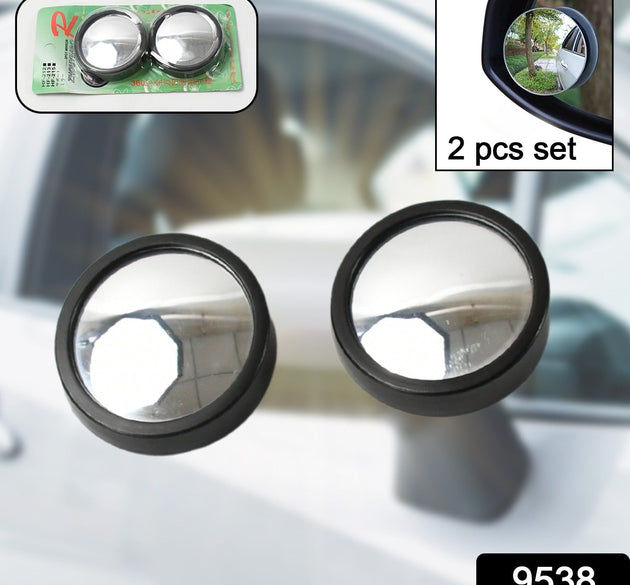 Car Blind Spot Side Mirror Round HD Glass Blindspot Mirror Convex Rear View Mirror, Car Mirror Accessories Suitable to All Cars, Frameless Design (2 Pcs Set)