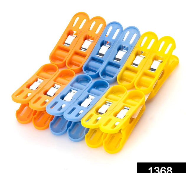 Multicolor non-slip plastic clips for secure cloth drying.