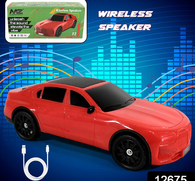 Wireless Bluetooth Speaker Portable Car Shape Music Speaker Support Bluetooth, TF Card, USB, Fm Radio Function Unique Shape Car Speaker