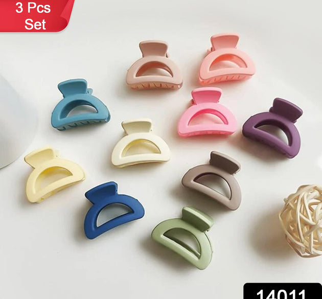 Plastic Small Hair Clips for Girls Kids Hair Accessories (3 Pcs Set / Mix Color & Design)