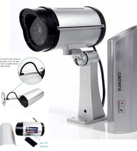 Dummy security camera with IR functionality, designed to appear like a real CCTV camera.