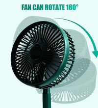 Compact desktop fan for personal cooling.