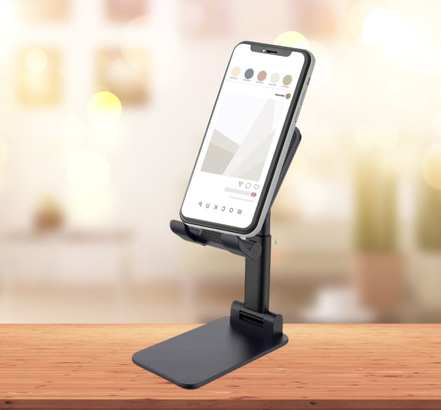 Foldable mobile stand with adjustable angles for hands-free use