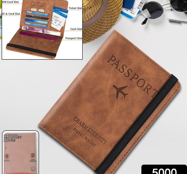 Passport Holder Cover PU Leather Travel Wallet case