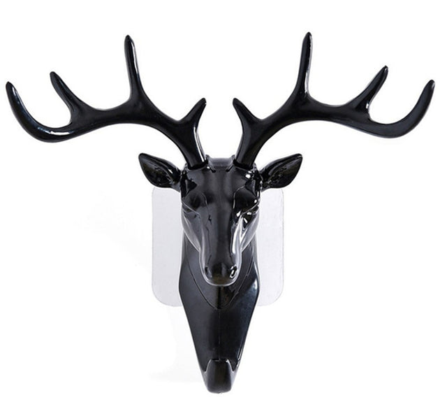 Self-adhesive deer head wall hook for hanging items