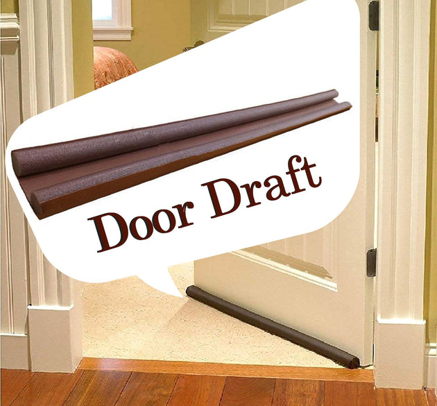 Twin door draft stopper with fabric cover