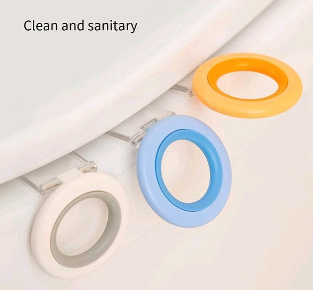 Sanitary toilet seat lifter handle for hands-free lifting