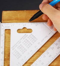 Handy triangle measurement tool with double scale.