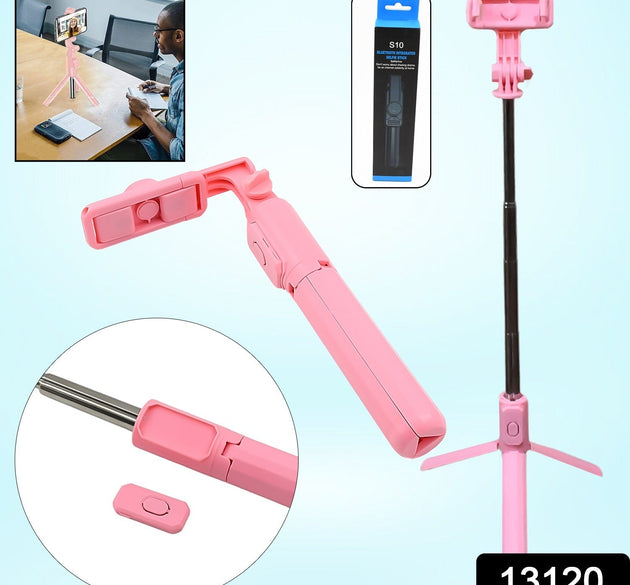 Portable Foldable Selfie Stick with Remote Control, 3-Axis Tripod Hand Stabilizer for Smartphones, TikTok Vlog YouTuber Video Recording (1 Pc)