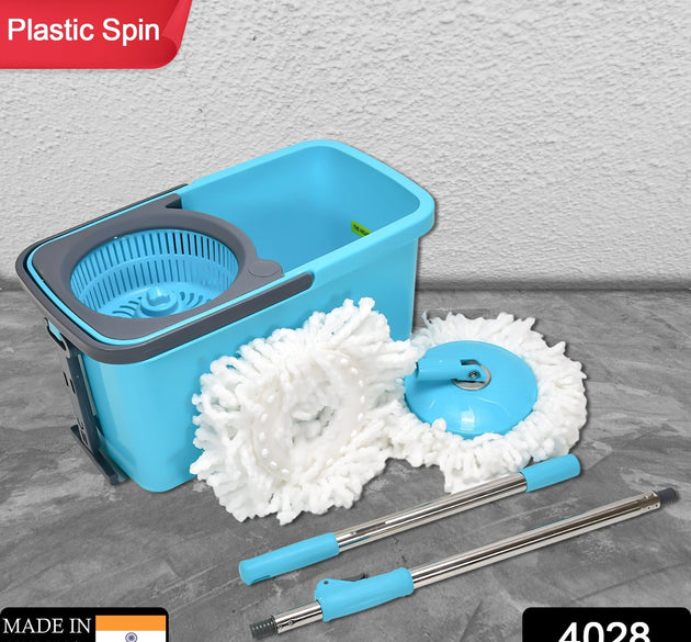 Spin mop with bucket for floor cleaning