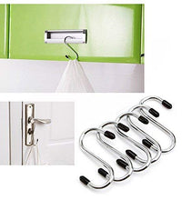 Heavy-duty stainless steel hooks, S-shaped design, pack of five.