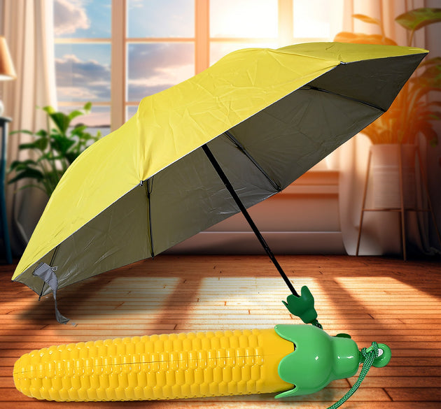 Vegetable shaped Folding Umbrella, Plastic Case Creative Fashion Folding Mini Sun Shade Rain Umbrella, Unique Umbrella, Sun & UV Protection, Cute Design (1 Pc)