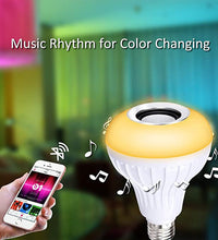 Smart LED bulb with Bluetooth connectivity and vibrant light options.