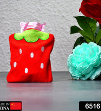 Strawberry design hot water bag, ideal for neck pain relief.