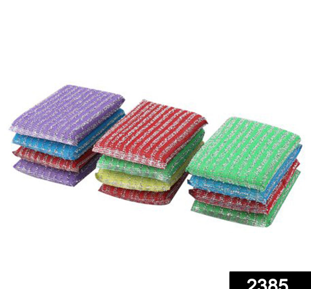 Scratch-proof scrubber pads for kitchen utensils, pack of 12, durable and gentle on surfaces.