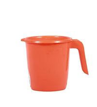 Durable plastic mug for bathroom.