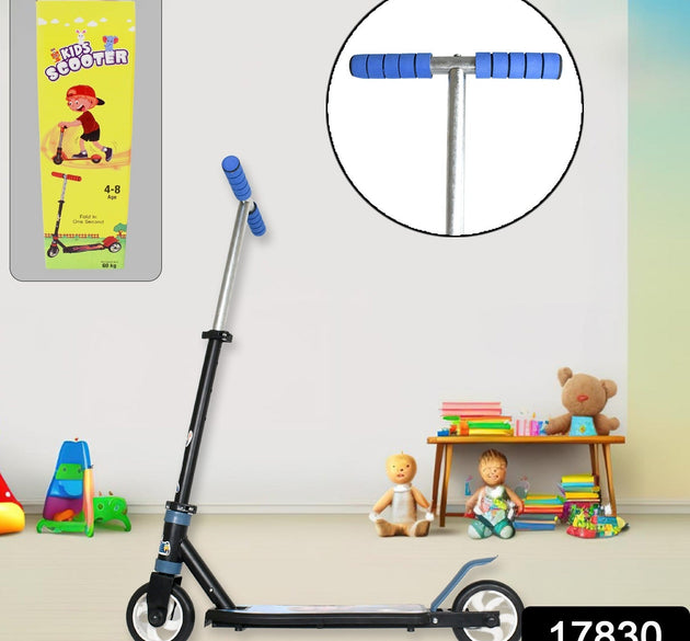 Basic Kids Ride On Leg Push Scooter for Boys and Girls (4 - 8 Years Old Kids) Foldable Scooter Cycle with Height Adjustment for Boys and Girls Multicolor (1 Pc / 2 Wheel) 