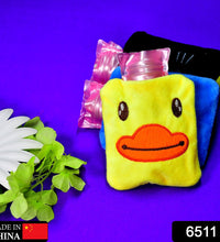 Hot water bag in yellow duck shape for neck, shoulder pain, and menstrual cramps