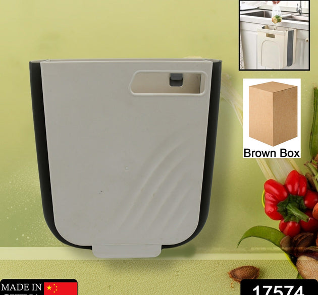 Hanging Trash Can for Kitchen Cabinet Door, Small Collapsible Foldable Waste Bins, Hanging Trash Holder for Bathroom Bedroom Office Car, Portable