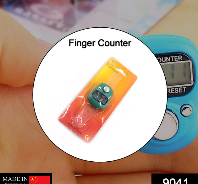 Digital tally counter with a manual hand finger counting mechanism.