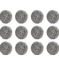 Round stainless steel scrubbers, perfect for tough cleaning, pack of 12.