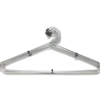 Heavy-duty stainless steel hangers for sturdy clothing support.