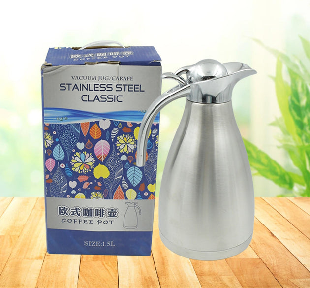 Vacuum Insulated Kettle Jug (Stainless Steel): 1.5L Sizes