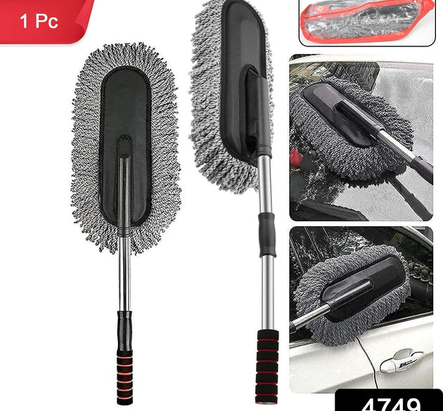 Car Duster, Long Retractable / Soft / Non-Slip / Handle Multipurpose Microfiber Wash Brush Vehicle Interior and Exterior Cleaning Kit with for Car, Boats or Home