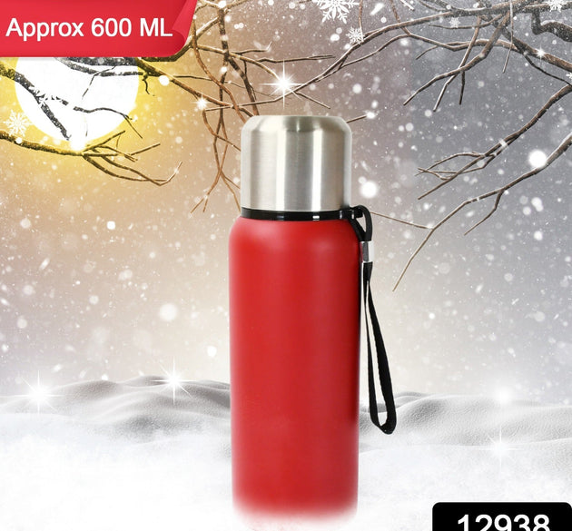 Stainless Steel Water Bottle, Fridge Water Bottle, Stainless Steel Water Bottle Leak Proof, Rust Proof, Cold & Hot Thermos steel Bottle| Leak Proof | Office Bottle | Gym | Home | Kitchen | Hiking | Trekking | Travel Bottle (Approx 600ML)