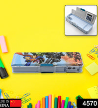 Pencil box with sharpener and calculator