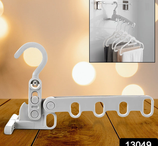 5 holes foldable clothes Hanger, travel clothes hanger, multifunctional clothes hanger, space-saving wall holder, clothes rack, robust clothes hanger for travel, indoors.