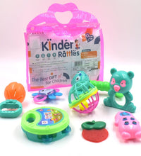 Collection of colorful and engaging baby rattles for sensory stimulation and fun.