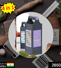 Multi-functional plastic grater with four different blades for fruits and vegetables