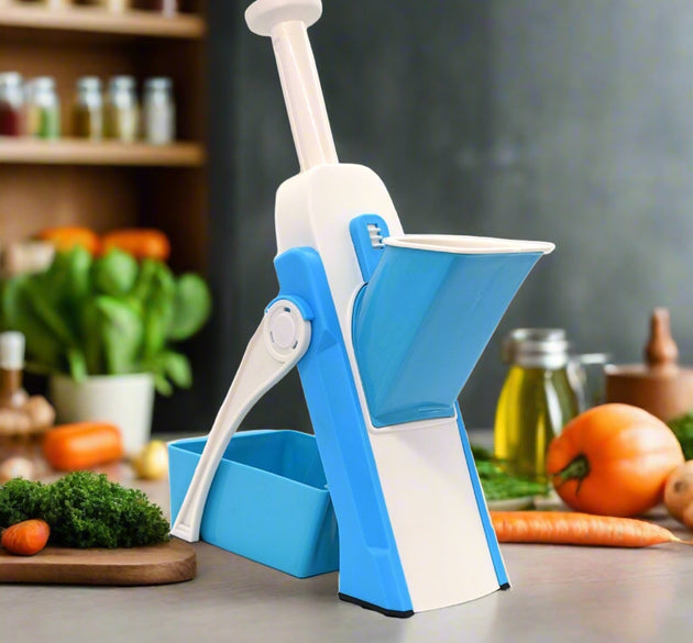 Adjustable hand press vegetable chopper