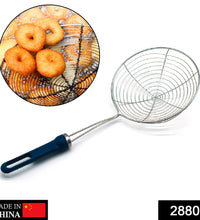 Round mesh strainer for deep frying