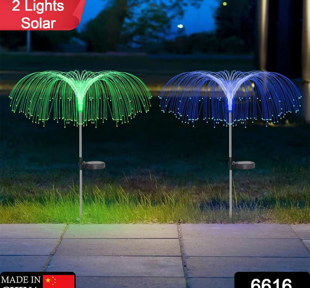 2pcs Garden Solar Outdoor Lights Decorative , 7 Colors Changing RGB Light Waterproof Flower Jellyfish Firework Decor for Garden Patio Landscape Pathway Yard Holiday Decor