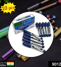 Blue marker and pen set, ideal for whiteboards and classrooms.